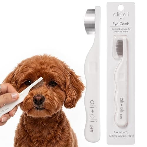 Ali+Oli Pets Eye Comb for Dogs & Cats – Fine Tooth Tear Stain Remover Comb – Pet Face Grooming Comb for Removing Eye Gunk, Debris & Tear Stains - Image 1
