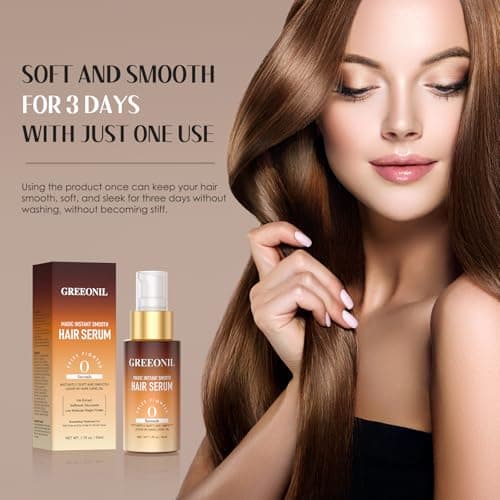 GREEONIL Hair Serum for Frizzy Hair with Hair Scalp Massager Shampoo Brush - Anti Frizz Serum Shine and Gloss Treatment with Marula Oil, Squalane, Vitamin E, Olive, For All Hair Types - Thumbnail 6
