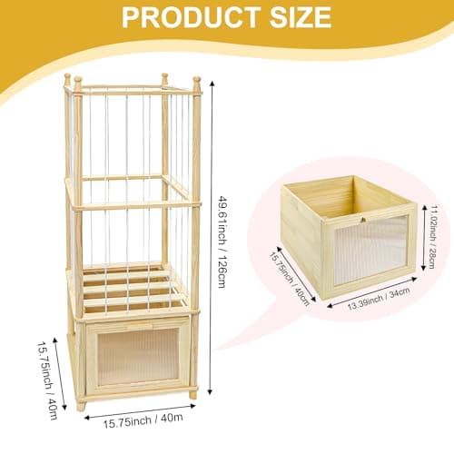 Kompaktayc Stuffed Animal Storage with Clear-View Drawer, Wooden Stuffed Animal Zoo Organizer for Nursery & Playroom, Holder for Plush Toys,Balls,Blocks,Wooden Home Decor - Thumbnail 5