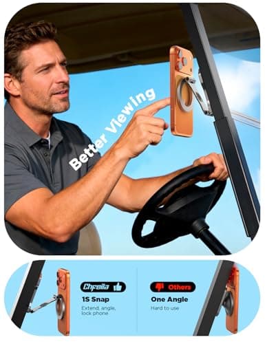 Chfeila Men Golf Gifts for Fathers Day Alloy Magnetic Golf Cart Phone Holder for iPhone [Ultra Magnet] Dad Gifts for Fathers Day,Birthday Gift for Men Husband Him Boyfriend Grandpa from Daughter Wife - Thumbnail 3