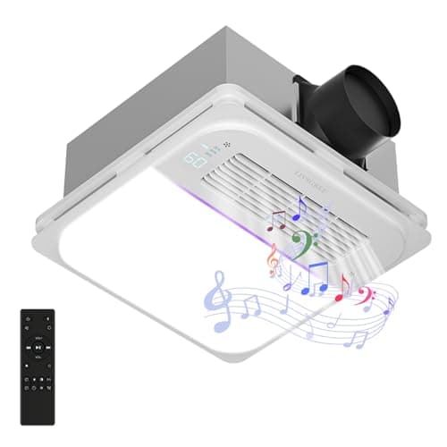 LIVSGREE 5-IN-1 Bathroom Exhaust Fan with Heater 1600W & 3CCT LED Light & Humidity Sensor, & Bluetooth Speaker, 170 CFM, 6-RGB, 1.5 Sone Quiet Ceiling Bath Fan With Remote Control for Bathroom Heating - Image 1