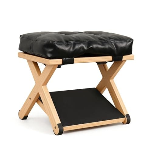 Wooden Under Desk Footrest with Non-Slip Rubber Stepping Surface, Ergonomic Foot Stool for Home Office Gaming Work Posture Support (Wood Color) - Image 1