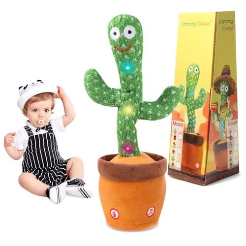 Dancing Cactus Toy for Baby Toddler, Talking Cactus Colorful Glowing Repeating What You Say, Singing Toys 120 Pcs Songs for Baby Gifts - Image 1