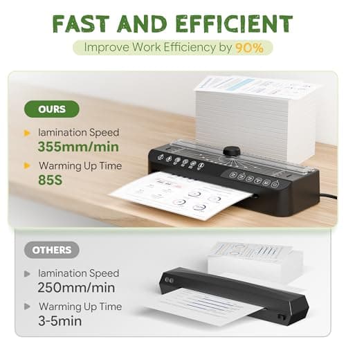 9-Inch Laminator Machine,Thermal Lamination with 40 Sheets, A4 Laminating Machine with ABS Jam-Release,Cold & Thermal,Built-in Paper Cutter & Corner Rounder aminator Kit for Home,Class,Office - Thumbnail 3