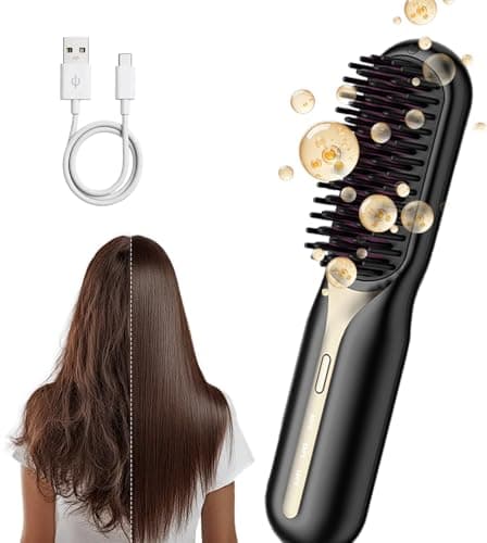 Ctpceept Professional Wireless Straightening Brush，Get Salon-Smooth Hair with 130M Plasma Ions & 3 Heat Settings Features 113% Larger Plates, 30Min Auto-Off, Perfect for Thick/Curly Hair & Travel. - Image 1