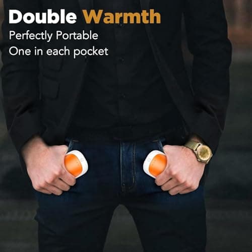 Lerat 2 Pack Hand Warmers Rechargeable, Portable Electric Hand Warmers Reusable, Portable Pocket Heater, Gifts for Men Women Kids, Hunting, Golf, Camping Accessories - Thumbnail 4