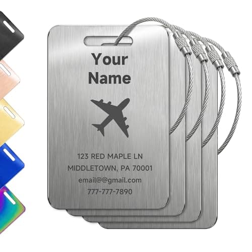 Custom Luggage Tags — Customizable Travel Tags in Durable Metal, Engraved Personalization for Various Bags, Gift-Friendly - Image 1
