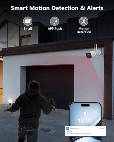 (2026 Update) Wireless WiFi Outdoor Security Camera System with Dual Antenna Cameras, 55% Stronger Signal, 130° Wide Angle, 2-Way Audio, No Monthly Fee, Home NVR Security System - Thumbnail 6