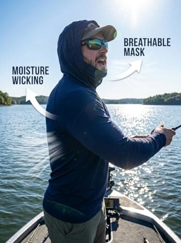WishStone 3-Pack Men's UPF 50+ Sun Protection Hoodie with Mask - Long Sleeve Fishing Shirts Quick Dry Athletic Outdoor Work XL - Thumbnail 3