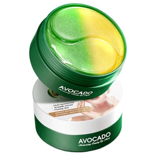InfiniteRelax Avocado Under Eye Patches - 60 Pcs Eye Mask Anti-Aging Collagen Hyaluronic Acid Moisturizing Under Eye Mask for Removing Dark Circles