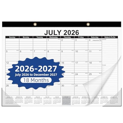 Tcamp Desk Calendar 2026-2027, 18-Month Calendar from July 2026 to December 2027, Large 17" x 12" Monthly Desktop & Wall Calendar for Home & Office - Image 1