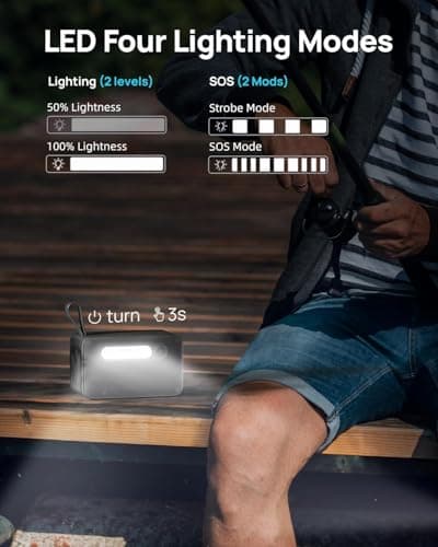 Portable Power Station 100W with 25W Solar Panel LiFePO4 Battery Power Bank with110V AC Outlets Solar Generator Fast Charging for Hurricane Emergency,Outdoor Use,Off-Grid traveling - Thumbnail 6