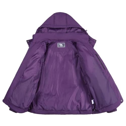 CAMLE CROWN Women's Puffer Jacket Coat Winter Warm Hooded Jacket Down Jacket Outerwear - Thumbnail 4