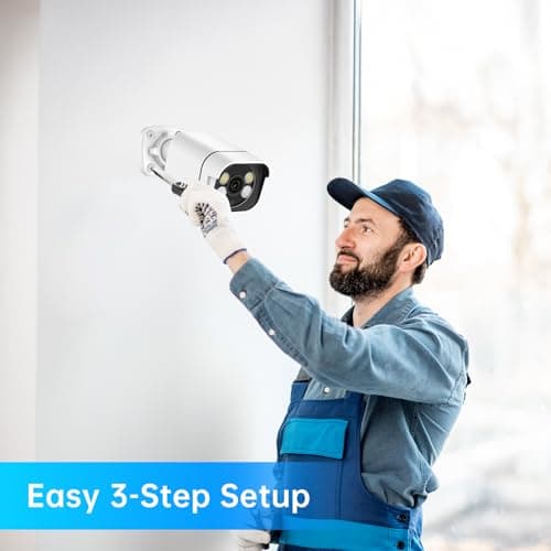 4K Security Camera System, 4pcs 2K PoE Wired Turret Cameras with Human Detection and 2 Way Talk, Color Night Vision, 8MP 4CH NVR with 1TB Hard Drive for 24/7 Local Recording, No Subscription (4 CAM) - Thumbnail 2