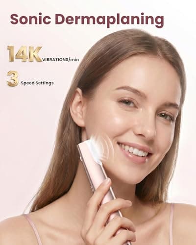 PAPMINI Sonic Dermaplane Razor for Women Face, LED Facial Hair Remover & Facial Exfoliator, Magnetic Wall Storage, One-Touch Blade Eject, Rechargeable Dermaplaning Tool, 11 Replacement Blades - Thumbnail 5