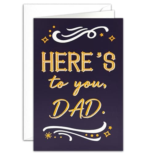 Oeyliz Fathers Day Card for Dad from Daughter Son Happy Fathers Day Gift from Wife Happy Father's Day Cards for Husband First Fathers Day Card with Envelopes and Stickers (Navy Blue)
