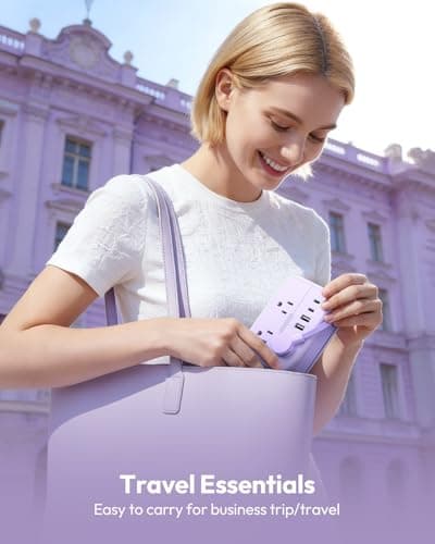 NTONPOWER Purple Travel Power Strip, 6 Outlets 4 USB Ports(2 USB C), 4ft Purple Extension Cord Wrapped Around Small Power Strip, Compact for Travel, Hotel, Cruise Approved - Thumbnail 5