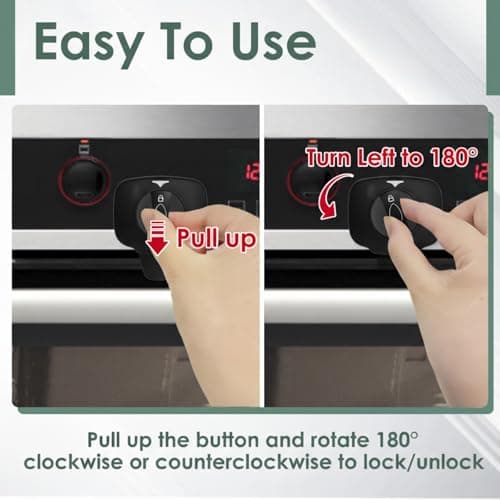 2-Pack Oven Lock Child Safety - Oven Baby Proofing Door Lock with Heat-Resistant Adhesive, No Drill - Safety Locks for Ovens/Stoves/Dishwashers to Keep Toddlers Pet Safe (Check Size for Fit) (Black) - Thumbnail 6