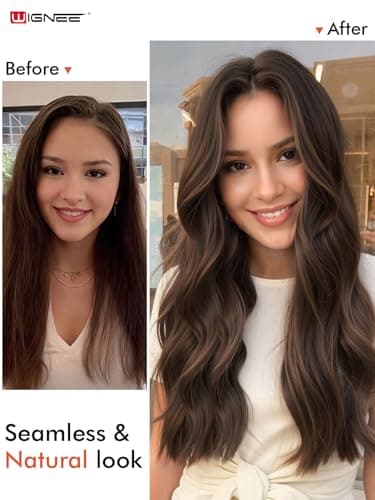 WIGNEE Twin Tab Butterfly Genius OVO Weft Hair Extensions Human Hair Latest Brown Double Invisible Real 100% Remy Human Hair Weft with Micro Bead Hair Extensions 100g 2PCS 18 Inch - Thumbnail 4