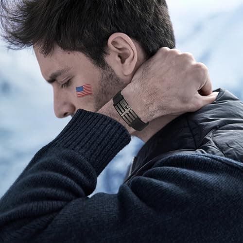 GLEZZA To Brother Bracelets Gifts,American Flag Cross Bible Verse Bracelet Christmas Birthday Christian Fathers Day Jewelry Gifts,Adjustable Size - Thumbnail 2