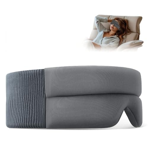 Silk Sleep Mask, Ultra Comfort Sleep Eye Mask for Side Sleeper, Memory Foam Eye Cups for Women and Men, Light Blocking Design Night Blindfold for Sleeping, Travel and Relaxation, Gray - Image 1
