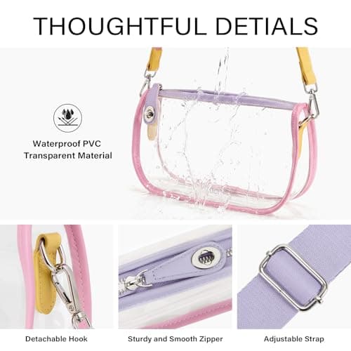 CLUCI Clear Bags for Women,Small Clear Purse,Clear Crossbody Bag,Clear Shoulder Bag for Concerts Sports Events Festivals - Thumbnail 6
