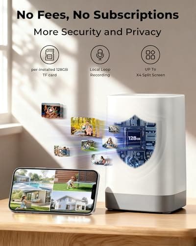 4MP Security Cameras Wireless Outdoor 5G & 2.4G, No Subscription Fee, 2 Cam-Kit,Solar Camera Outdoor Wireless With 360° PTZ,128GB Storage,Color Night Vision,Ai Detection WiFi Cameras for Home Security - Thumbnail 2