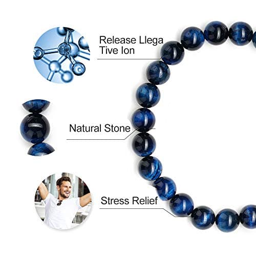 M MOOHAM Gifts for Men - Adjustable Beaded Tiger Eye Lava Rock Bracelets for Men Coworkers Office Gifts - Thumbnail 5