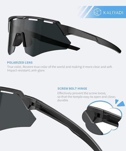 KALIYADI Polarized-Kids-Sunglasses Youth Baseball Sunglasses: Cycling Running for Boys Girls UV400 Protection Age 6-14 - Thumbnail 3