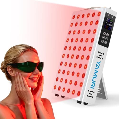 YAMURI Red Light Therapy for Body, 660nm 850nm Red Light Panel for Face, 110W with 60 Dual Chip LEDs, 135mW/cm² High-Power Home Red Light Therapy Device for Daily Wellness & Relaxation