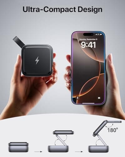 UEQ 3 in 1 Wireless Charging Station for Apple Devices,Foldable Fast Travel Magnetic Wireless Charger,Compatible with MagSafe Charger for iPhone 17 Air 16 15 14 13 12,Apple Watch&AirPods Pro - Thumbnail 2