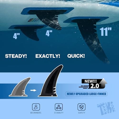 FunWater SUP Inflatable Stand Up Paddle Board 10'6×33"×6" Ultra-Light Inflatable Paddleboard with ISUP Accessories,Fins,Adjustable Paddle, Pump,Backpack - Thumbnail 6