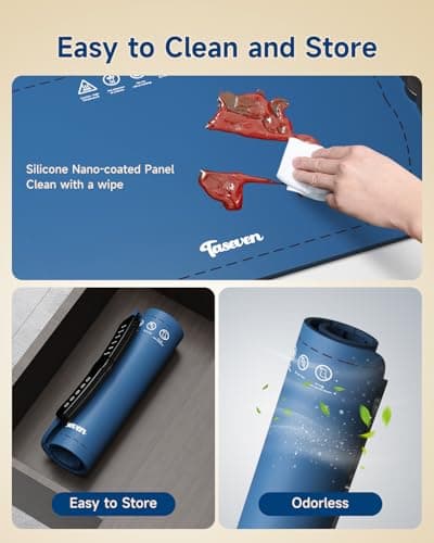 Warming Mat for Food, Food Warming Mat with 7 Temp Master Aadjustable Warming Tray, Thermochromic Line, Roll Up Buffet Hot Plates Heat Pad Full Sized Electrical - Thumbnail 6