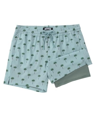 CoozySphere 5inch Mens Swim Trunks: 2 in 1 with Compression Liner 5 Inch Lined Soft Stretch Quick Dry Zipped Pockets Drawstring Beach S - Image 1