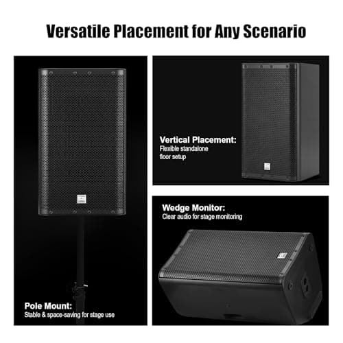 EXOTON C-15A 1400W High Power Active PA Speaker, 15" 2-Way Loudspeaker with LCD Color Screen, Bluetooth 6.0, TWS, 4 DSP Modes & 123dB Max SPL, for DJ, Live Performance,Stage Monitor - Thumbnail 4
