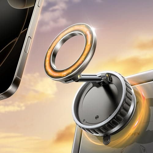 2026 Upgraded Vacuum Suction Phone Mount for Magsafe [109+LBS Strongest Suction], 360° Adjustable Foldable Magnetic Phone Holder for Your Car [24 N55 Stronger Magnets], for iPhone 17/16/15/14/13/12 - Image 1