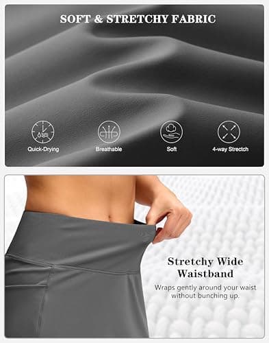 G Gradual Women's Golf Skirts Skort 4 Side Pockets High Waisted Stretchy Tennis Skirt with Short Athletic Casual (Iron Grey, M) - Thumbnail 6