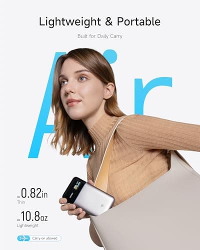 CUKTECH 15 Air Power Bank, 15,000mAh Slim Portable Charger, 65W Fast Charging, 3-Port Battery Pack for Laptop & Phone, for Mobile Office/Business Trip, for MacBook, iPhone, Samsung, Google Pixel - Thumbnail 4