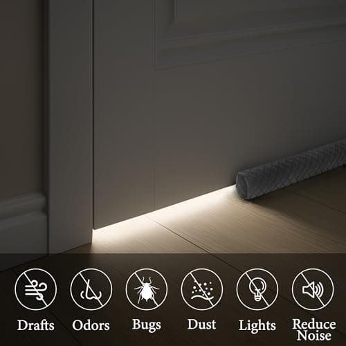 Ciieyuo® All-Weather Door Draft Stopper – Universal Under Door Seal & Sound Proofing Strip | Blocks Drafts, Light, Odors | Works on Windows, Garage, RV Doors - Thumbnail 4