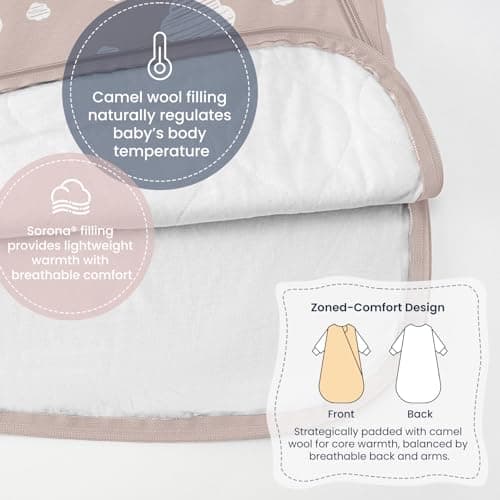 kaiya baby Unisex Sleeping Bag for Babies and Toddlers 1.0 Tog Sleep Sack 18-36 Months, Baby Sleep Sack, Newborn Sleep Sack, Wearable Blanket Baby, One Piece with Sleeves, Gifts for Baby, Pink - Thumbnail 3