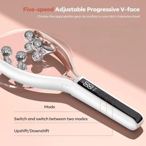 Doge&Vollar Facial Massager Face and Neck | Shaper & Slimmer for Women | Korean Skin Care | Lymphatic Contour Face Brush Face Roller Lymphatic Drainage | Rechargeable for Home & Travel Use - Thumbnail 4