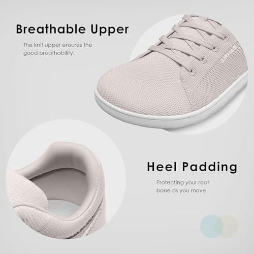 AIRHAS Womens Minimalist Barefoot Shoes Zero Drop Wide Toe Box Shoes Lightweight Casual Fashion Sneakers for Women(Taupe,9.0) - Thumbnail 6