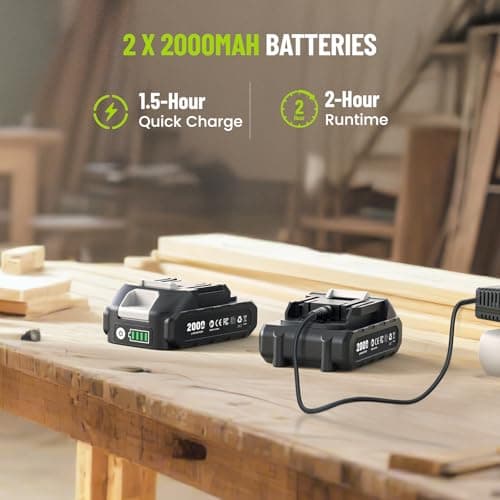 Robustrue Impact Driver: 21V 1/4" Hex Cordless Impact Driver, 230N.m (2,035in-lbs) Brushless Impact Driver Drill Set, 20Psc Screwdriver Bits, 2.0 Ah Battery, Variable Speed for DIY and Automotive - Thumbnail 3