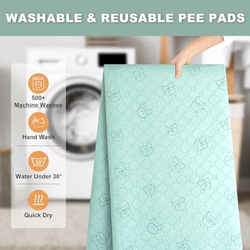 Washable Pee Pads for Dogs, 36"x36" 2 Pack Reusable Puppy Training Pads, Super Absorbent Waterproof Leak-Proof Dog Pee Pads, Non-Slip Bottom, Heavy Duty Whelping Pads for Crate, Playpen, Bed, Floor - Thumbnail 5