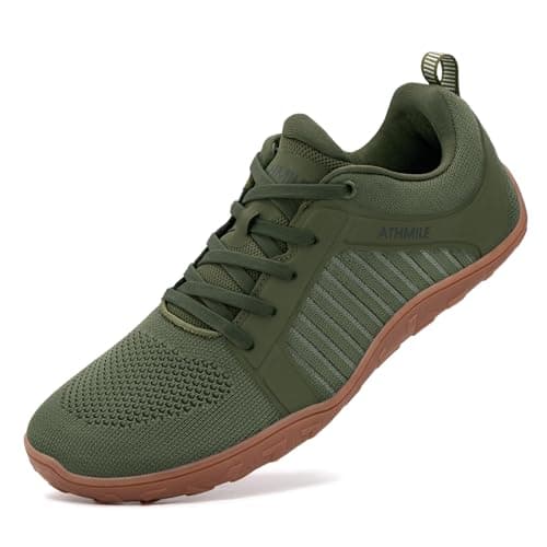 ATHMILE Men's Barefoot Shoes Wide Toe Box Trail Running Walking Shoes Zero-Drop Sole Lightweight Grounding Minimalist Sneakers Athletic Training Lifting Shoes for Gym Hiking Workout Cycling - Image 1