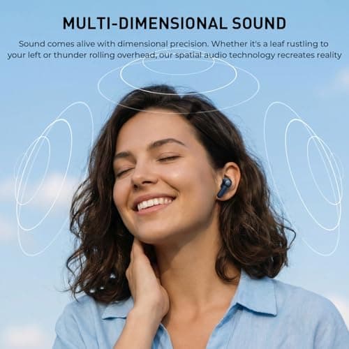 havit Hybrid Active Noise Cancelling Wireless Earbuds, Bluetooth 6.0 in-Ear Headphones, 6 Mics ENC Clear Call Ear Buds, 30+H Playtime, 3D Spatial Audio, Custom EQ via App, IPX5 Waterproof Blue - Thumbnail 3