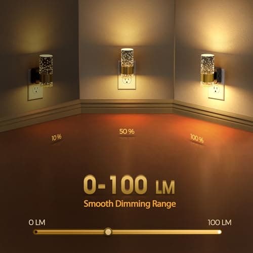 Briignite Night Light, Dimmable Night Lights Plug into Wall, LED Night Light with 0-100 LM Adjustable Brightness, 3000K Automatic Plug in Night Lights with Dusk to Dawn Sensor, for Bathroom Hallway - Thumbnail 3