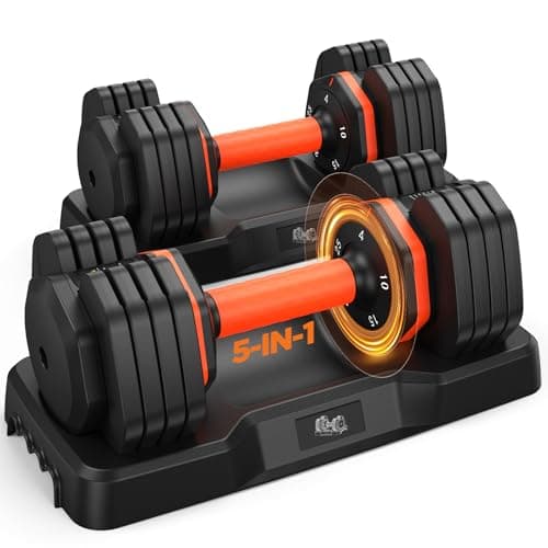 Adjustable Dumbbells Set 25LB, Weights Dumbbells Set 5/10/15/20/25lbs, Anti-Slip Handle for Exercise Fitness Workout Adjustable dumbbell set 2 (25, Pounds) - Image 1