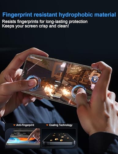 OneFish Screen Protector for iPhone 14 Pro Max Privacy, 4-Way 360° Anti-Spy Tempered Glass, 9H Hardness, HD Clear Anti-Fingerprint 3D Curved Edges, Case-Friendly & Easy Installation [2 Pack] - Thumbnail 5