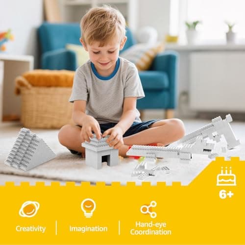 Lekebaby Classic Building Bricks, 200 Piece 2x4 Building Blocks STEM Creative Building Toys Compatible with All Major Brands, Educational Toy for Boys Girls 6 Years Old and Up(2x4 Light Gray) - Thumbnail 6